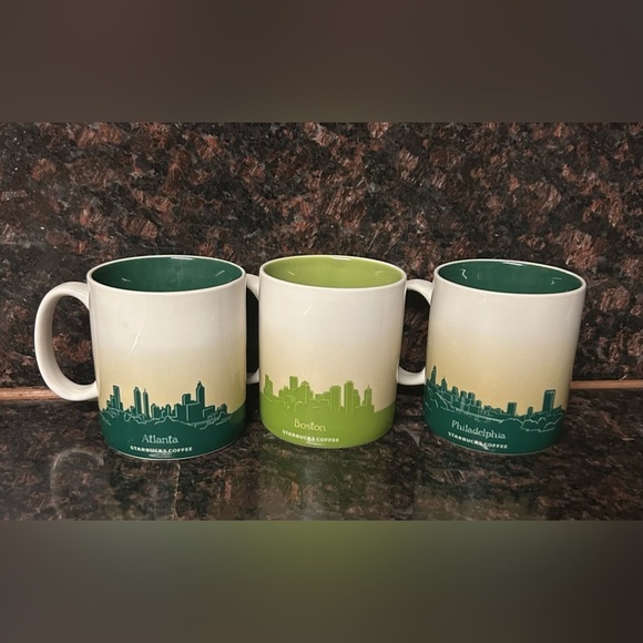 STARBUCKS 3 mugs BOSTON ATLANTA PHILADELPHIA - Picture 2 of 5